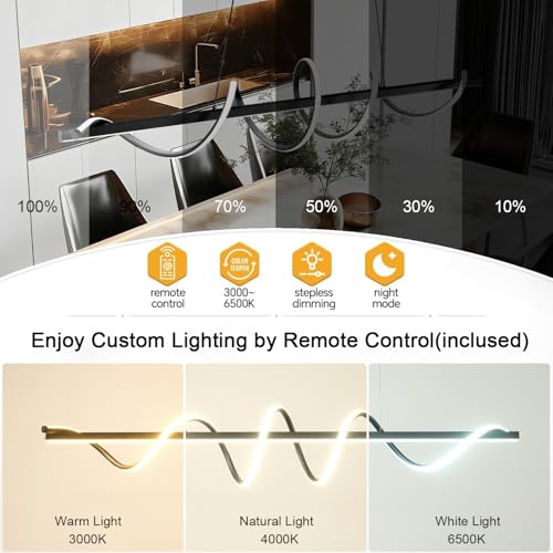 Electroplated Chrome Twisted Color Changing Dimmable LED Pendant Chandelier (Black / 39.37in)