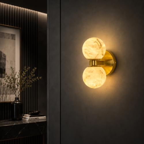 Alabaster Ball Wall Sconce (1PC-GBall)