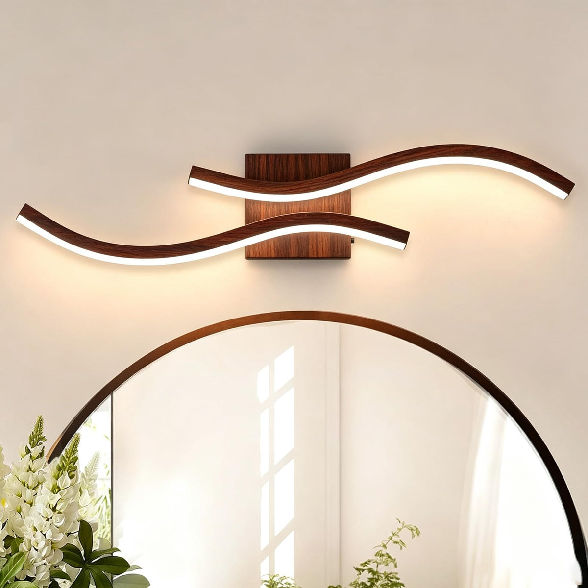 Bathroom Vanity Light Fixture (Walnut Color / 24inch)
