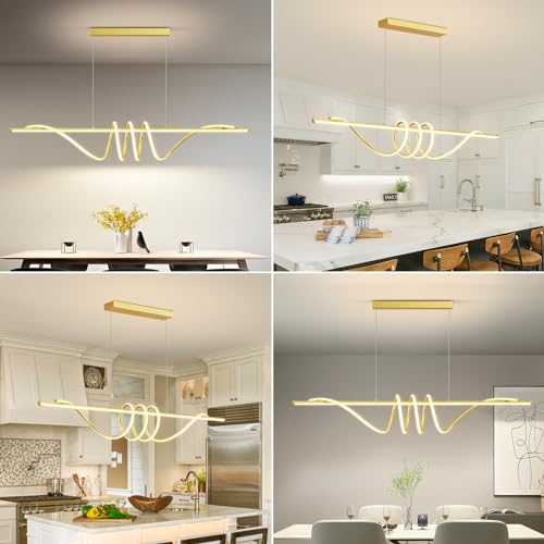 Modern LED Pendant Lights Kitchen Island (A-Gold / 57inch)