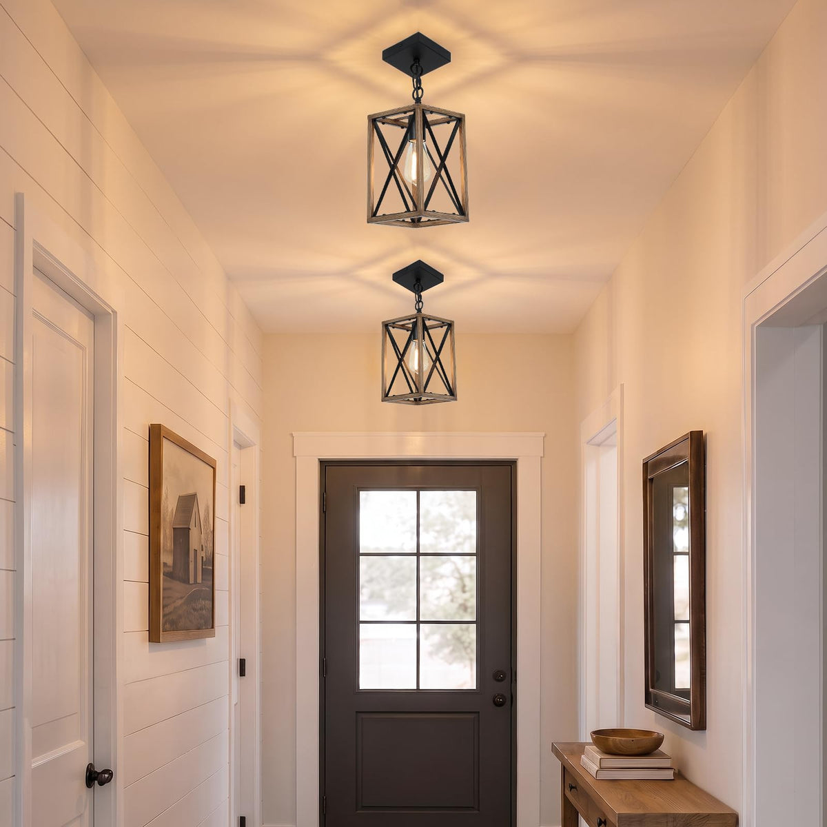 1 Light Farmhouse Pendant Light (Wood Grain / 1-Light)