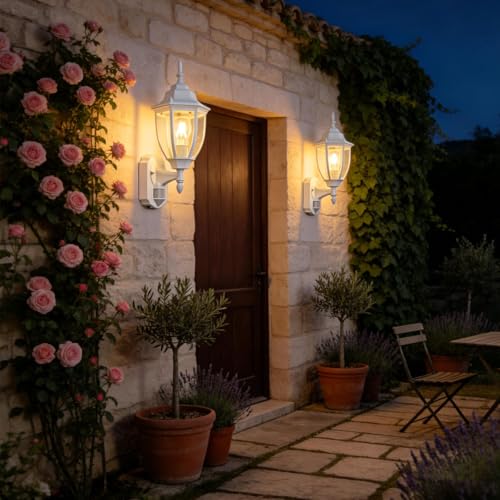 Porch Lights Outdoor Motion Sensor Wall Sconce Anti (White / Standard - 1 Pack)