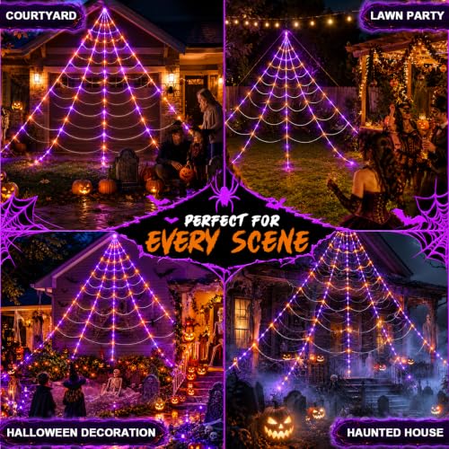 Halloween Spider Web Light Decorations