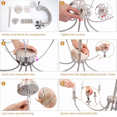 8 Light Brushed Nickel Chandelier (Brushed Nickel / 8 Light)
