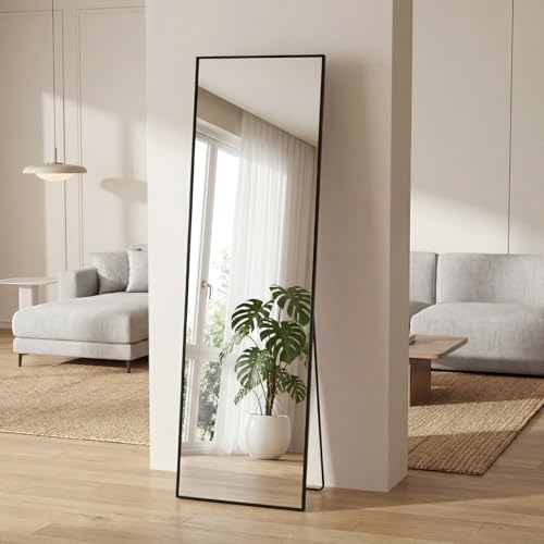Full Length Floor Mirror 56"x15" (Black-rect / 56"L x 15"W)
