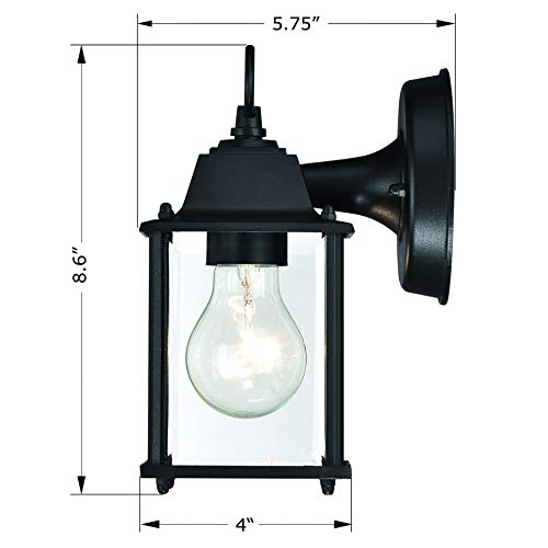2 Packs Outdoor Wall Lantern (2 Pack / Black)