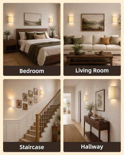 Battery Operated Wall Sconce (White Pleated)
