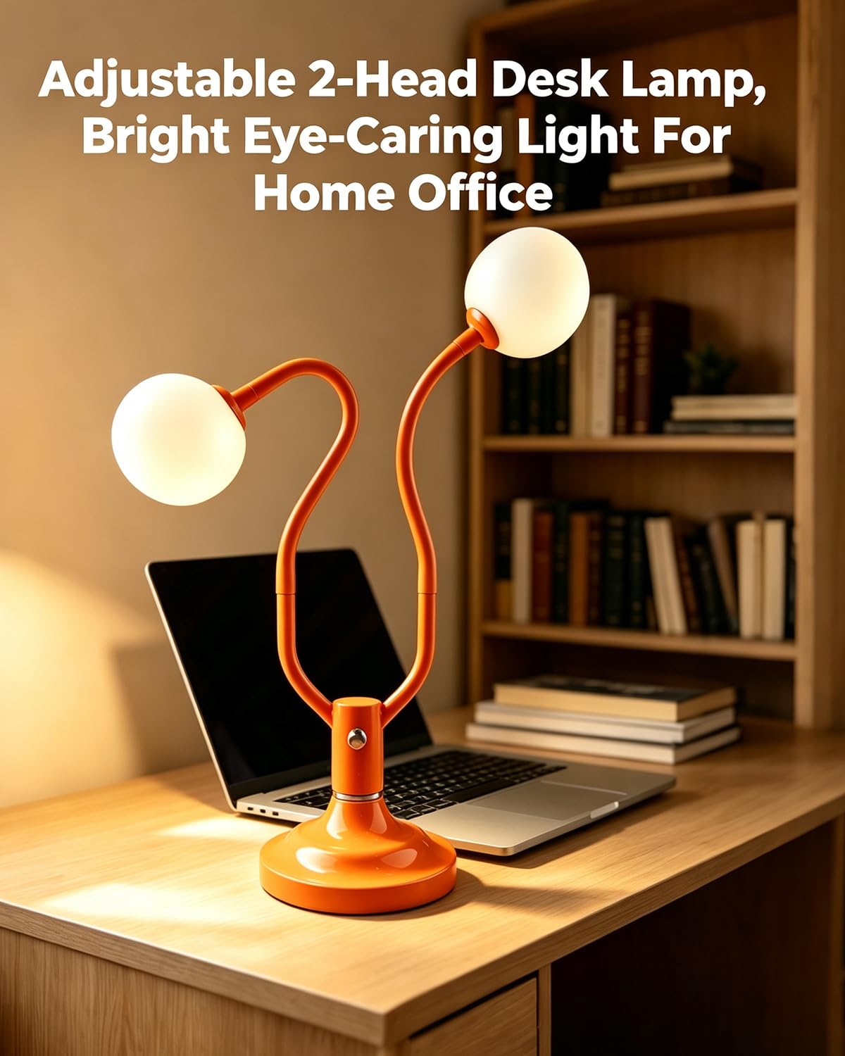 Orange Globe Table Lamp Dimmable Magic DIY Arms G9 Bulbs Included (14-Orange-Globe-2U-Magic DIY Arms)