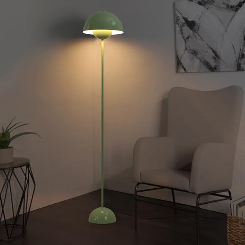 Mid Century Modern Metal Bud Floor Lamp for Home and Office (Pastel Green)