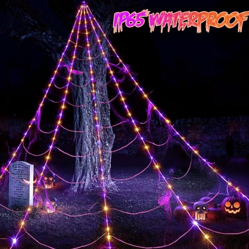 Spider Web Lights Halloween Decoration Outdoor