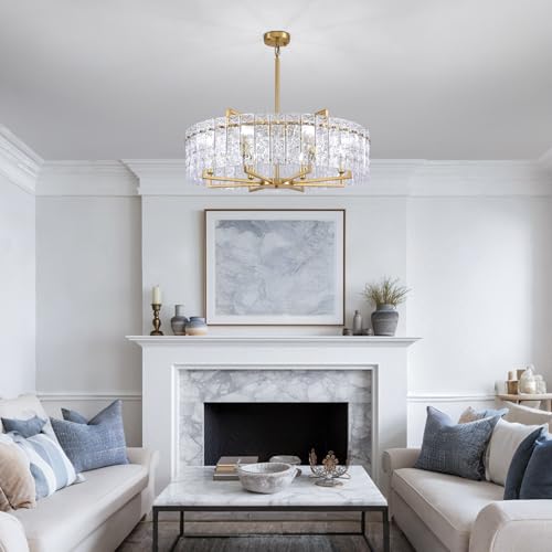 31.5" Modern Water Ripple Glass Chandeliers (Gold / 31.5")