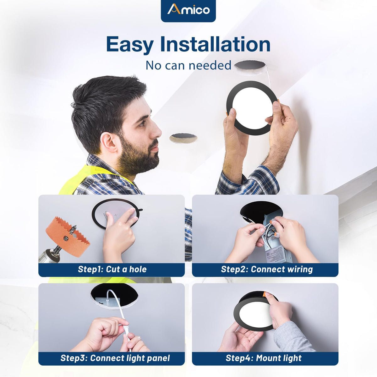 12 Pack 6 Inch LED Recessed Lighting (Black / 6 Inch)