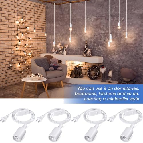 10 Pack Pendant Light Cord with Switch for E26 E27 (6 Feet)