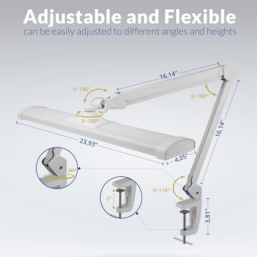 Ultra Bright 2300 Lumens LED Desk Lamp with Clamp (Daylight, Dimming / White)