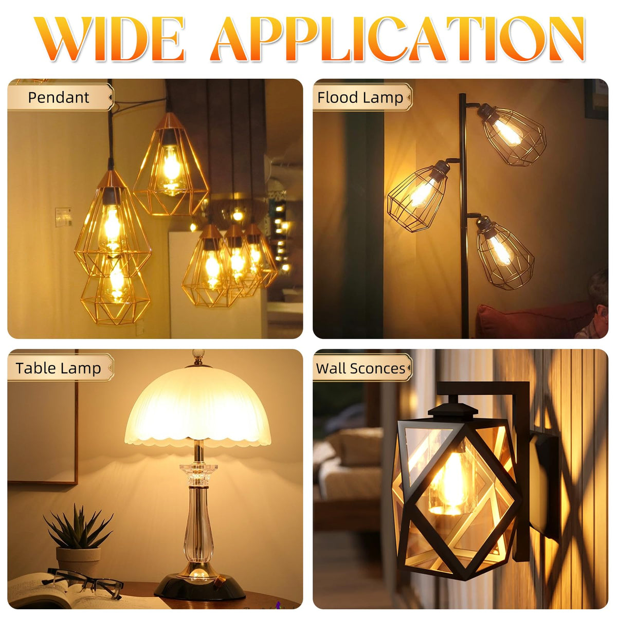Edison Bulbs E26 LED Bulb 60 watt Non (6 Pack / Warm White)