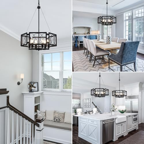 Geometric Farmhouse Chandelier for Dining Room