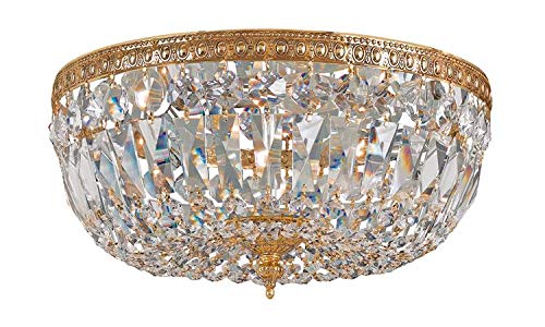 3 Light Spectra Crystal Olde Brass Flush Mount (Olde Brass / 16")