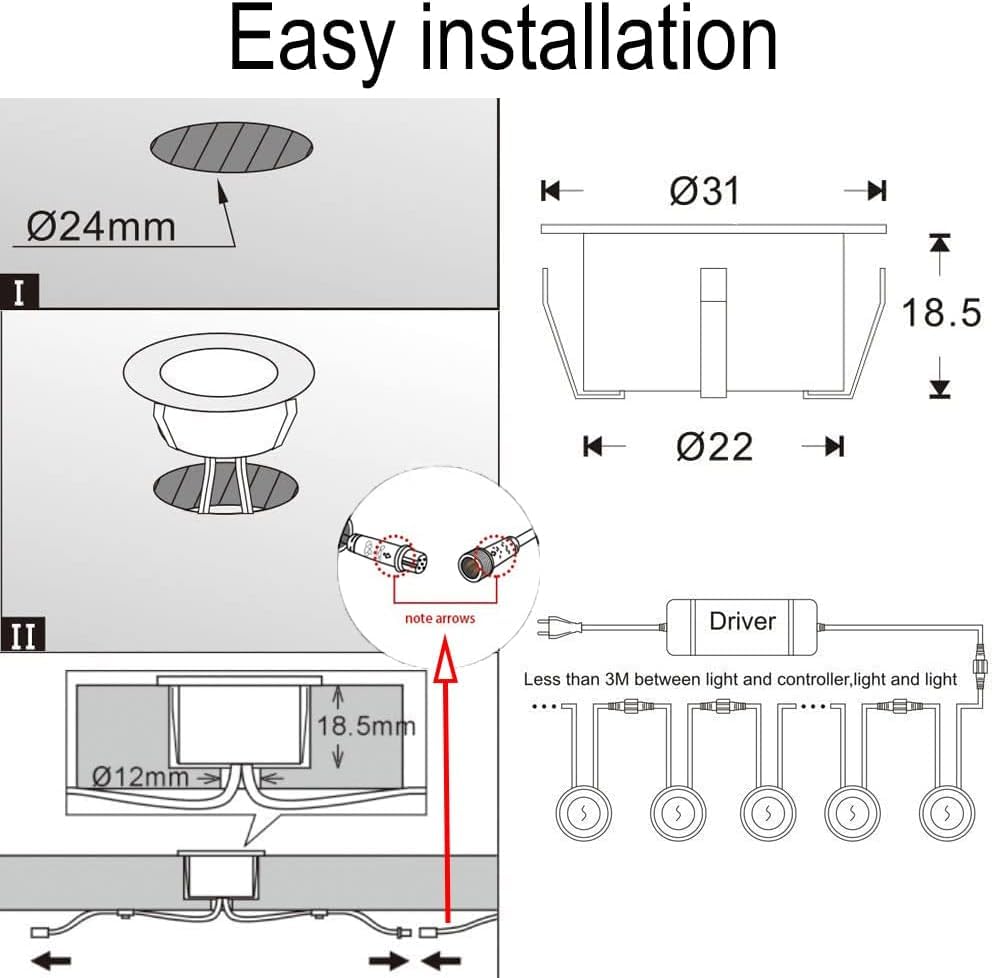 LED Deck Lights Kit (50 Pack / Rgbw (Wifi Controller))