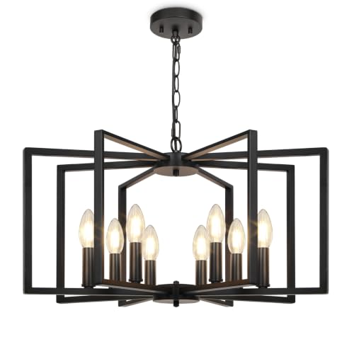 Black Farmhouse Chandelier (Black / 8-Light)