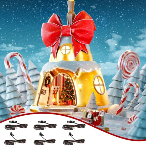 6 Pcs Lights Accessory Cord with LED Light Bulb (Brown)