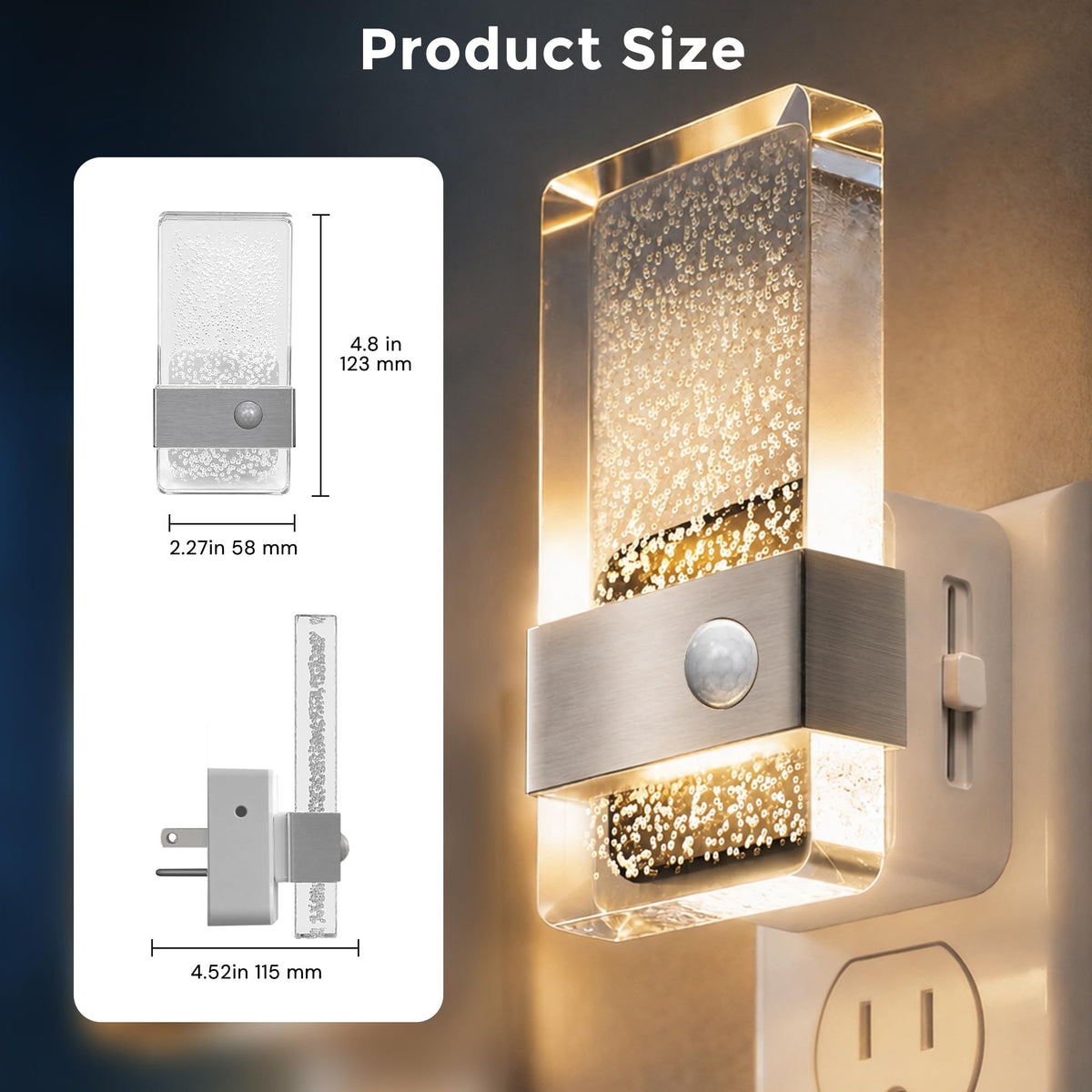 Motion Sensor Night Light (Matte Silver)