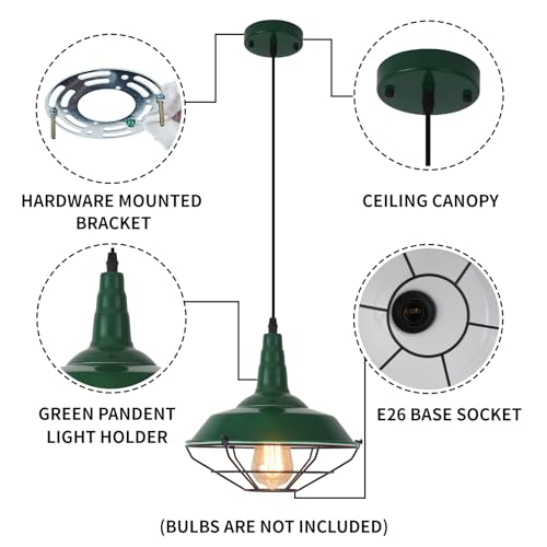 Farmhouse Green Pendant Light (Green / Standard - 10.5inch)