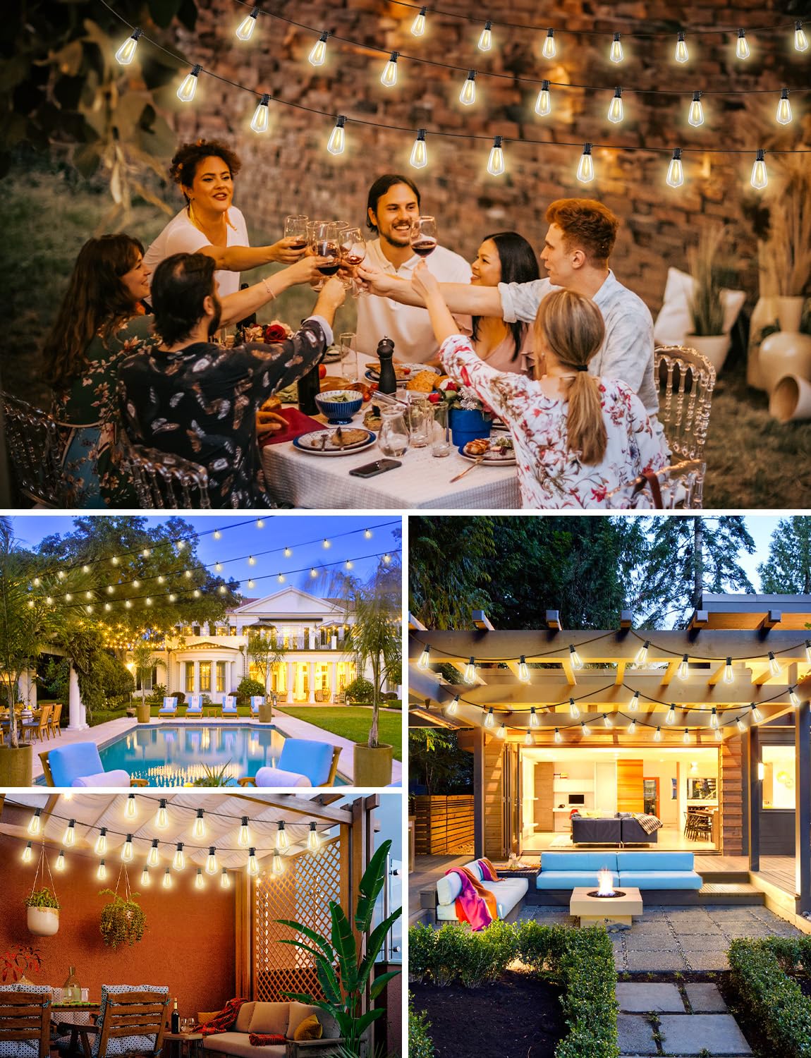 50FT Outdoor String Lights with Remote (50FT-ST38)