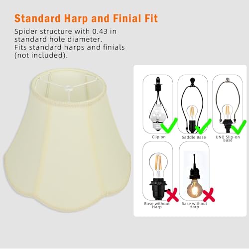 Cream Bell Lamp Shades Set of 2 (Cream)