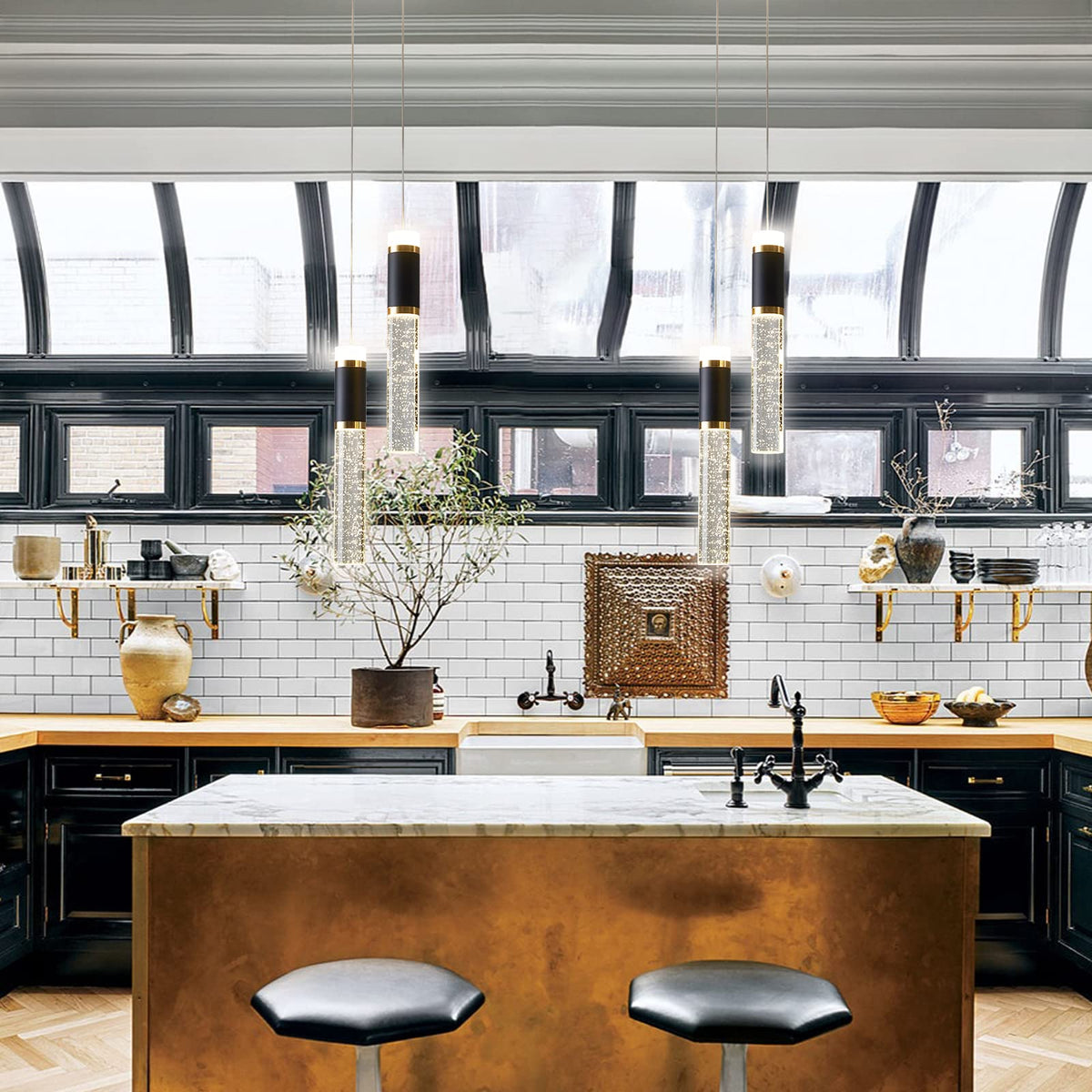 Led Pendant Light (Black / 2-Light)