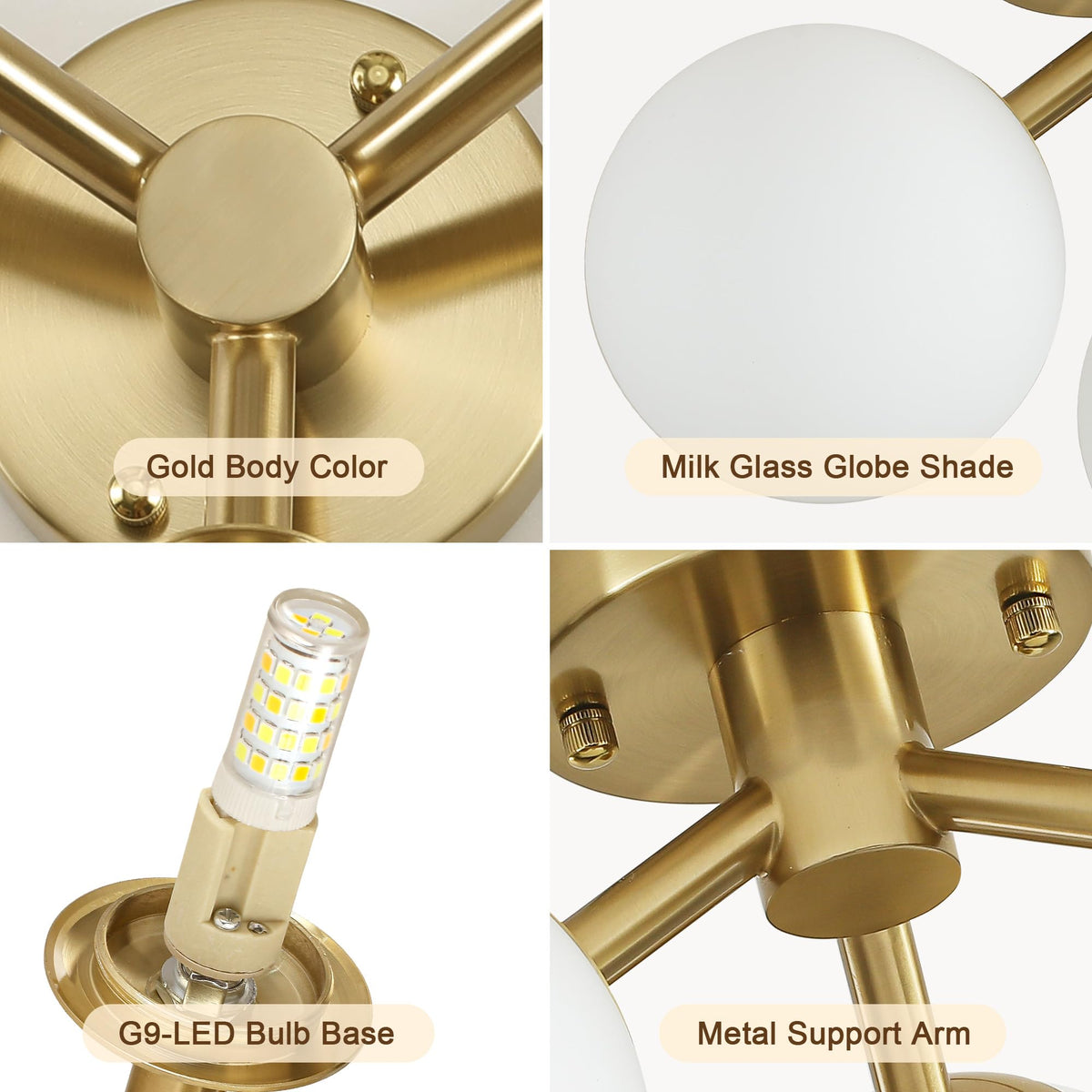 3 Light Mid Century Modern Ceiling Light (3-Light Gold / 3-Light)