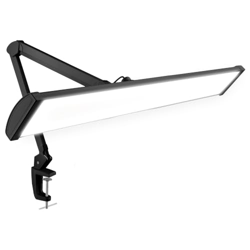 Pro LED Task Lamp with Clamp (Black-6 / 31.8-Inch Wide Shade)