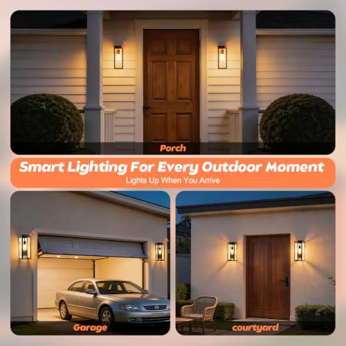 15'' Motion Sensor Solar Wall Lights Outdoor (15in)