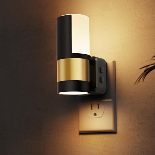 Night Lights Plug into Wall (3CCT-Black & Gold)
