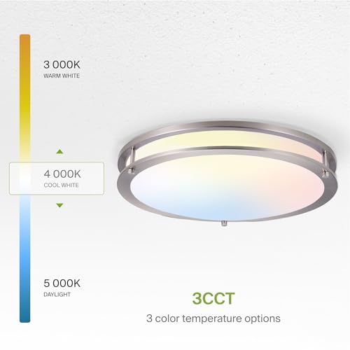 LED 18" Round Flush Mount Lighting (Brushed Nickel)
