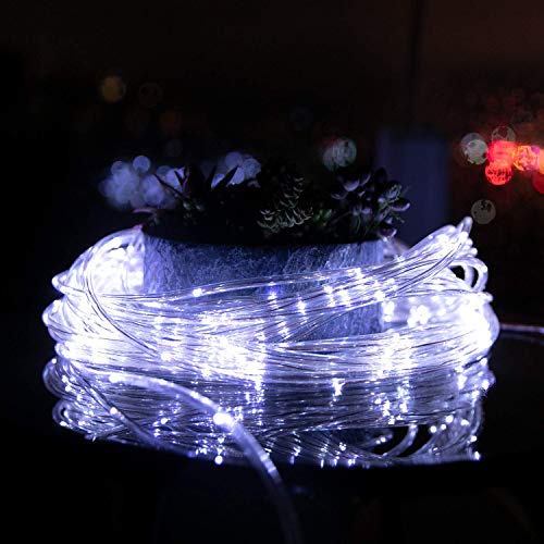 1Pack 72FT 200LED Solar Rope Lights (Pure White / 200 LED)