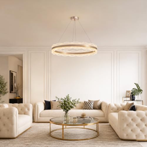 Gold Chandelier 31.5" Modern Ring Chandelier (Gold D 31.5'')