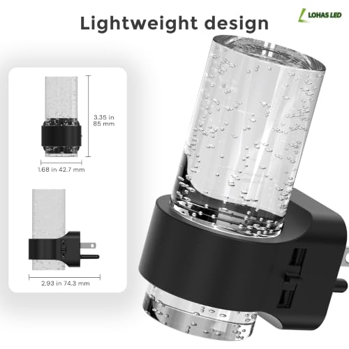 Night Lights Plug into Wall (Black Ring-3CCT-Mini / 2 Pack)