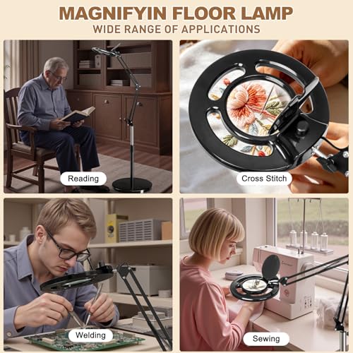 Esthetician 10X LED Magnifying Lamp (Black)