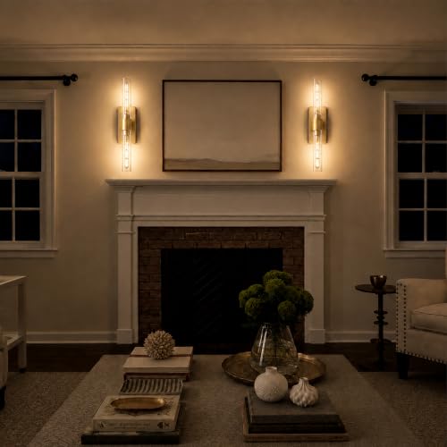 Hardwired Brushed Brass Wall Sconce (Gold / 1 Pack)