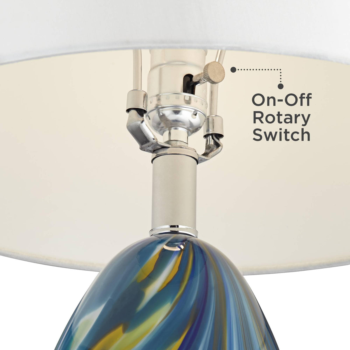Pablo 28 1 2" Tall Table Lamp Blue Art Glass Modern with Clear Square Riser (Blue Art Glass - Riser Included)