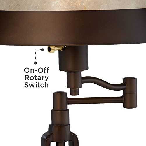 21 1 4" Bronze Brown Table Lamps Set of 2 Swing Arm with USB Charging Port (Bronze - Set of 2)