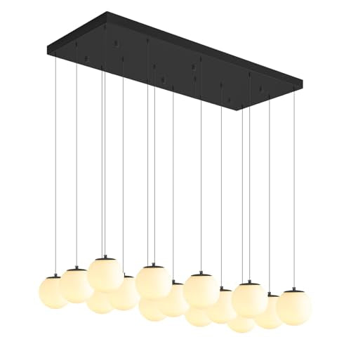 Modern Rectangular Chandelier (Black-White / Rectangle 16-Light)