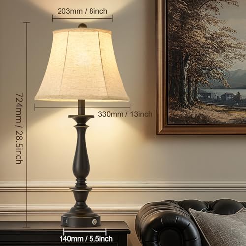 28.5'' Farmhouse Table Lamp Set of 2 (Oil-Rubbed Bronze / 28.5'')