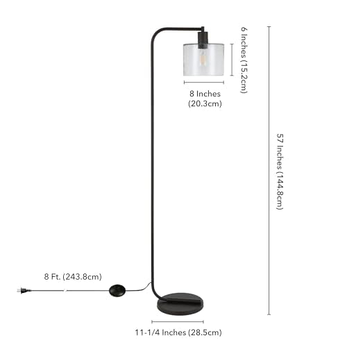 57" Industrial 1 (Floor Lamp / Seeded / Blackened Bronze)