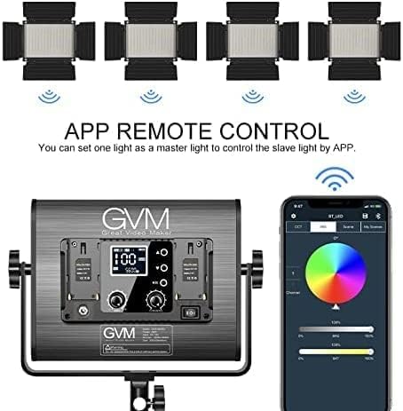 GVM RGB LED Video Light with Bluetooth Control (3 Packs Without Softbox)