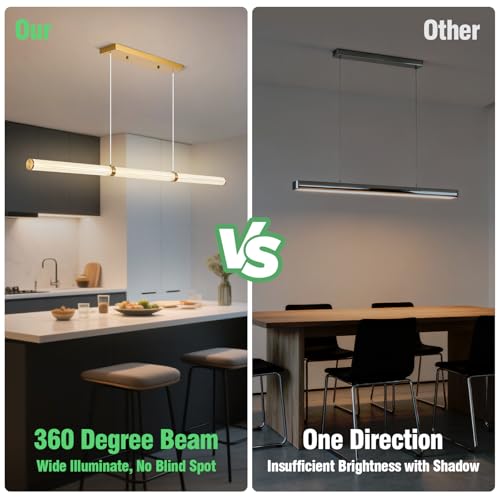 47" LED Linear Pendant Light Fixtures (Gold / 47IN)