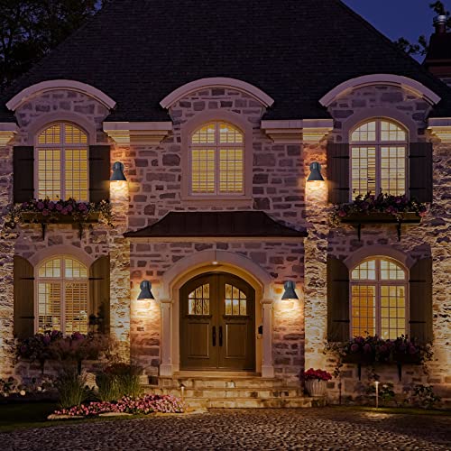 2 Pack Outdoor Wall Sconces (Black)