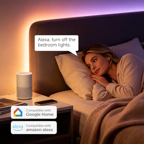 WS2814 Smart IC RGB+Warm White 3000K COB LED Strip Light Kit (16.4FT(Kit)-Compatible with Alexa/Google)