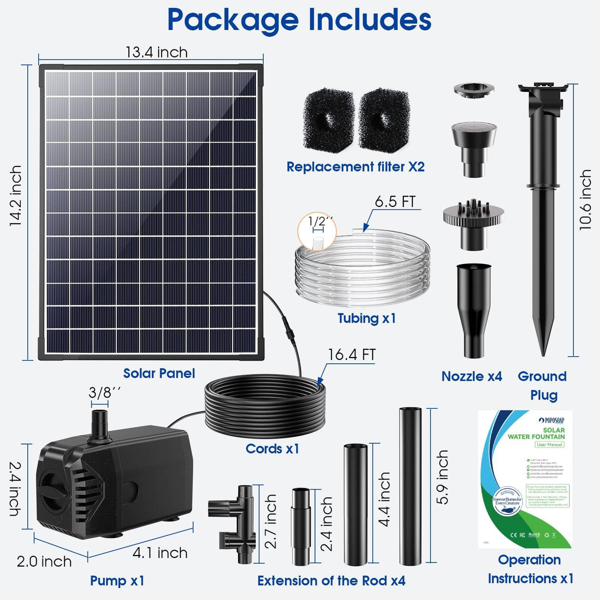 Solar Pond Pump 25W (25W Solar Fountain Pump)
