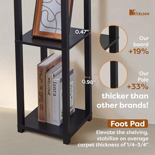 Floor Lamp with Shelves and USB (Black(USB))